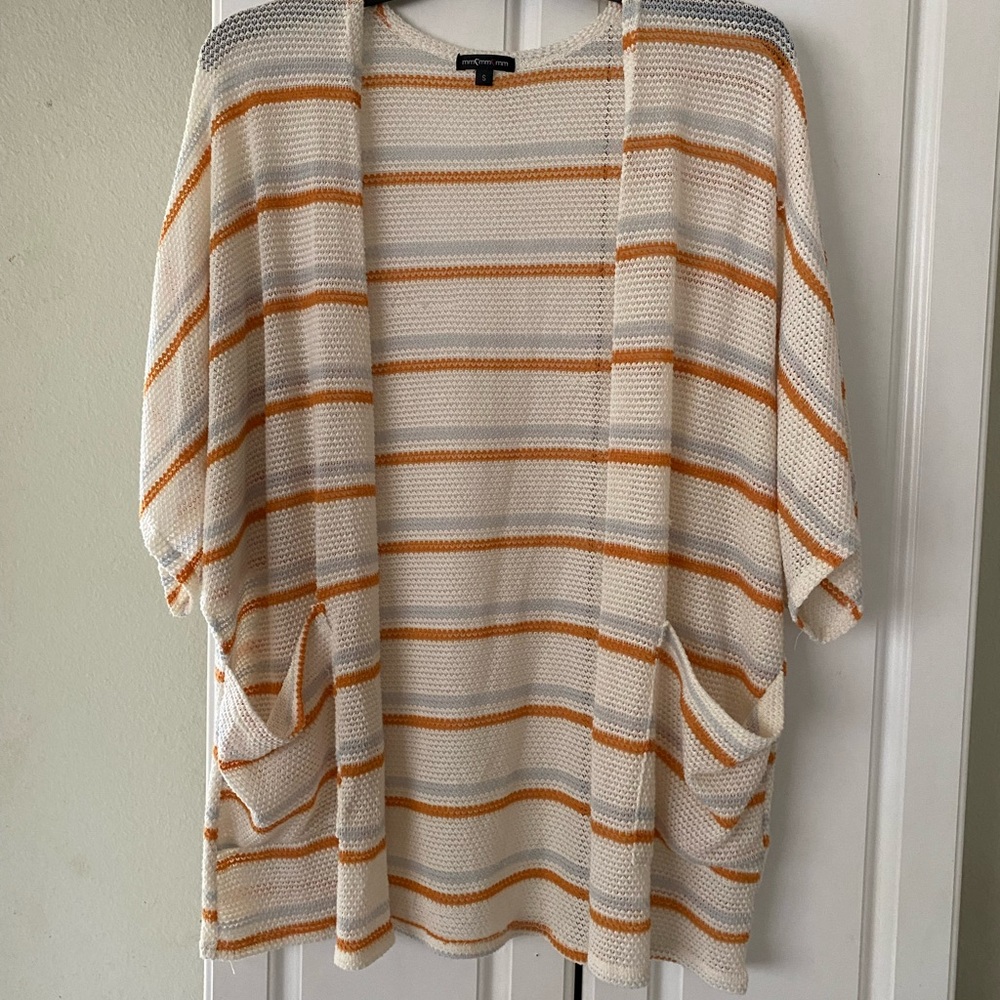 Dillard’s Striped Open-Front Cardigan